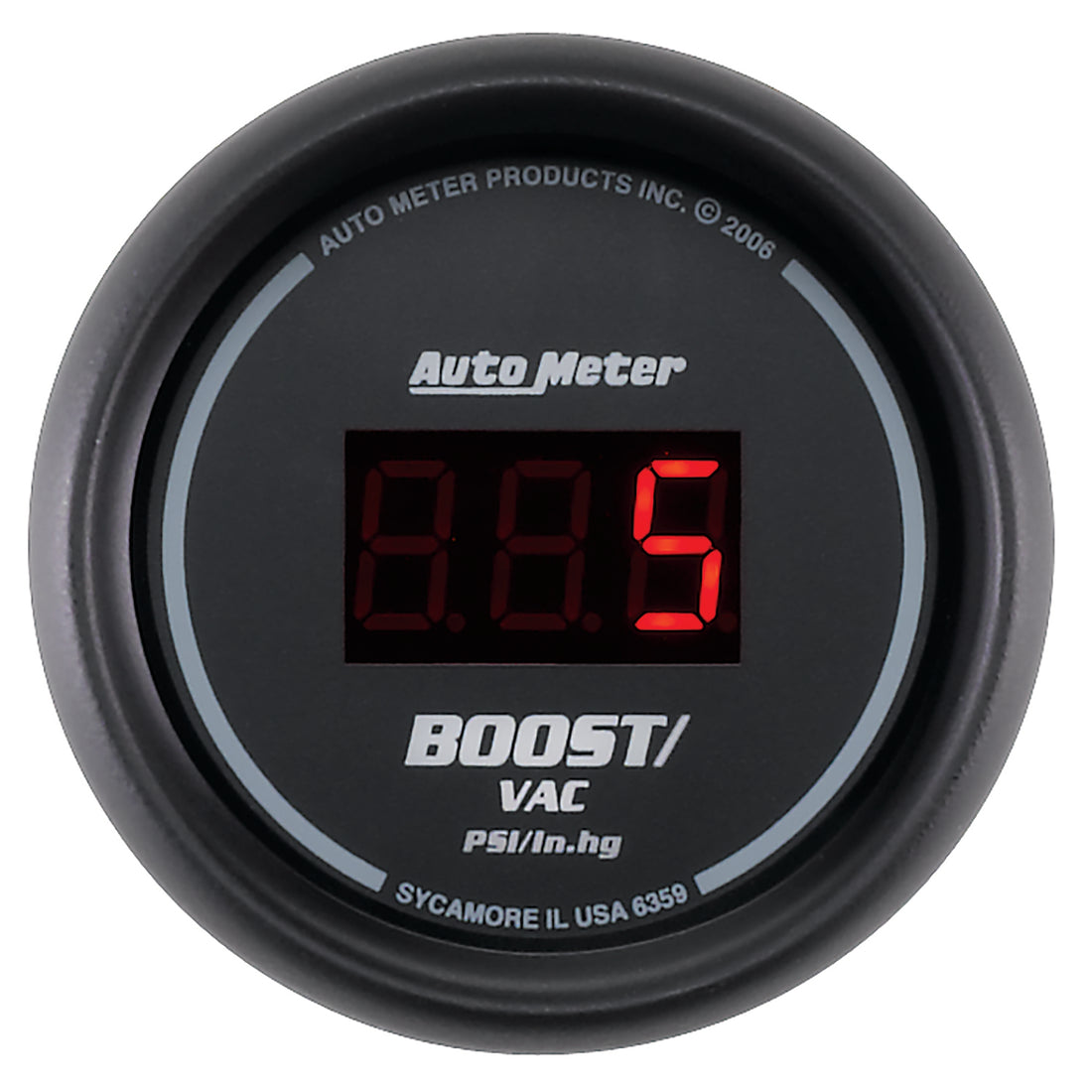 AutoMeter 6359 - GAUGE, VAC/BOOST, 2 1/16", 30INHG-30PSI, DIGITAL, BLACK DIAL W/ RED LED 3
