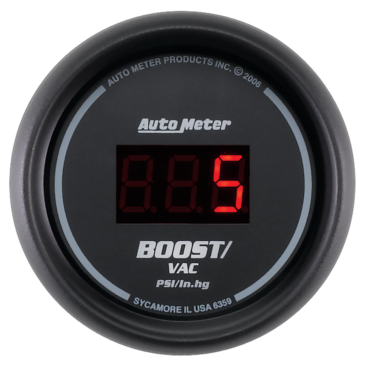 AutoMeter 6359 - GAUGE, VAC/BOOST, 2 1/16", 30INHG-30PSI, DIGITAL, BLACK DIAL W/ RED LED 3