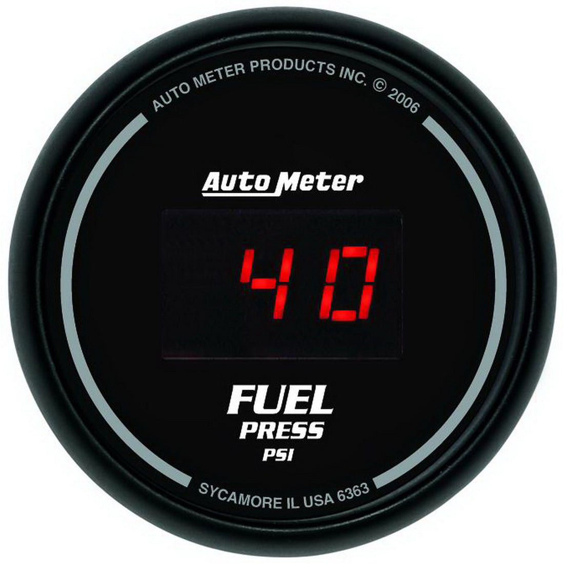 AutoMeter 6363 - GAUGE, FUEL PRESSURE, 2 1/16", 100PSI, DIGITAL, BLACK DIAL W/ RED LED 3
