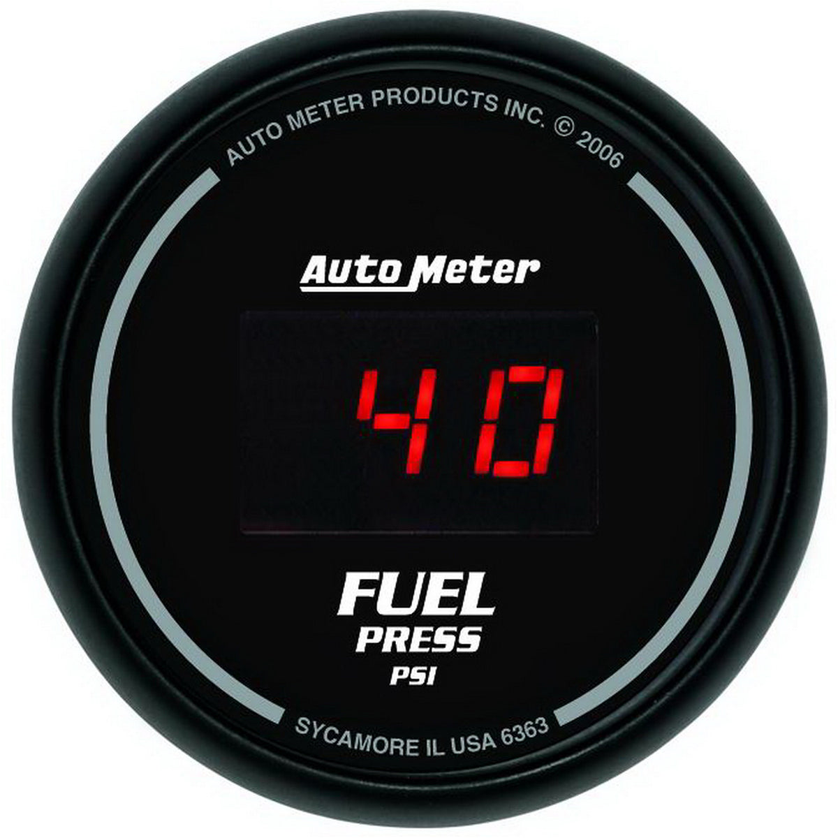 AutoMeter 6363 - GAUGE, FUEL PRESSURE, 2 1/16", 100PSI, DIGITAL, BLACK DIAL W/ RED LED 3