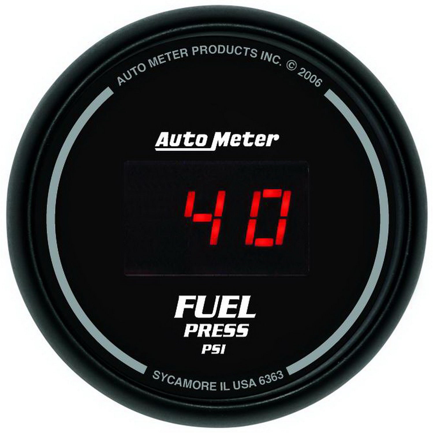 AutoMeter 6363 - GAUGE, FUEL PRESSURE, 2 1/16", 100PSI, DIGITAL, BLACK DIAL W/ RED LED 3