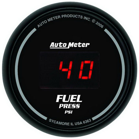 AutoMeter 6363 - GAUGE, FUEL PRESSURE, 2 1/16", 100PSI, DIGITAL, BLACK DIAL W/ RED LED 3