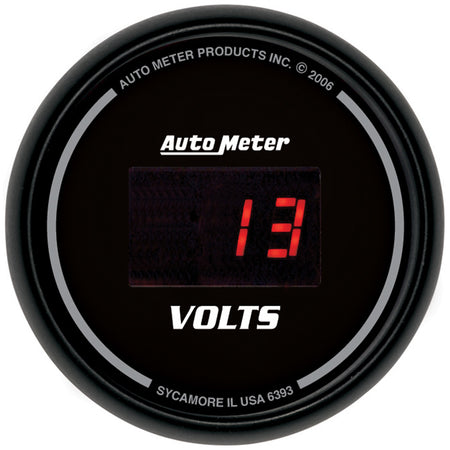 AutoMeter 6393 - GAUGE, VOLTMETER, 2 1/16", 18V, DIGITAL, BLACK DIAL W/ RED LED 3