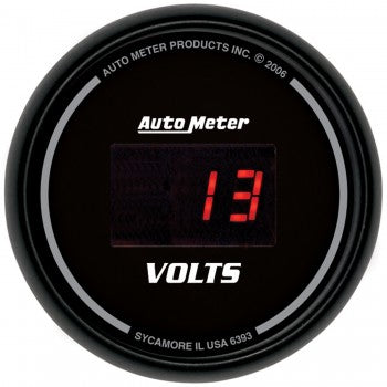 AutoMeter 6393 - GAUGE, VOLTMETER, 2 1/16", 18V, DIGITAL, BLACK DIAL W/ RED LED 4