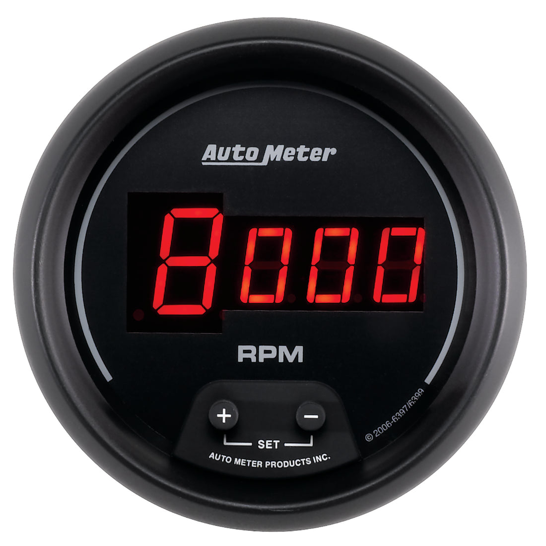 AutoMeter 6397 - GAUGE, TACH, 3 3/8", 10K RPM, IN-DASH, DIGITAL, BLACK DIAL W/ RED LED 5