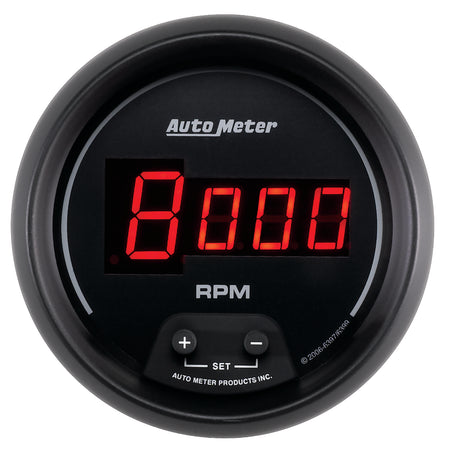 AutoMeter 6397 - GAUGE, TACH, 3 3/8", 10K RPM, IN-DASH, DIGITAL, BLACK DIAL W/ RED LED 5