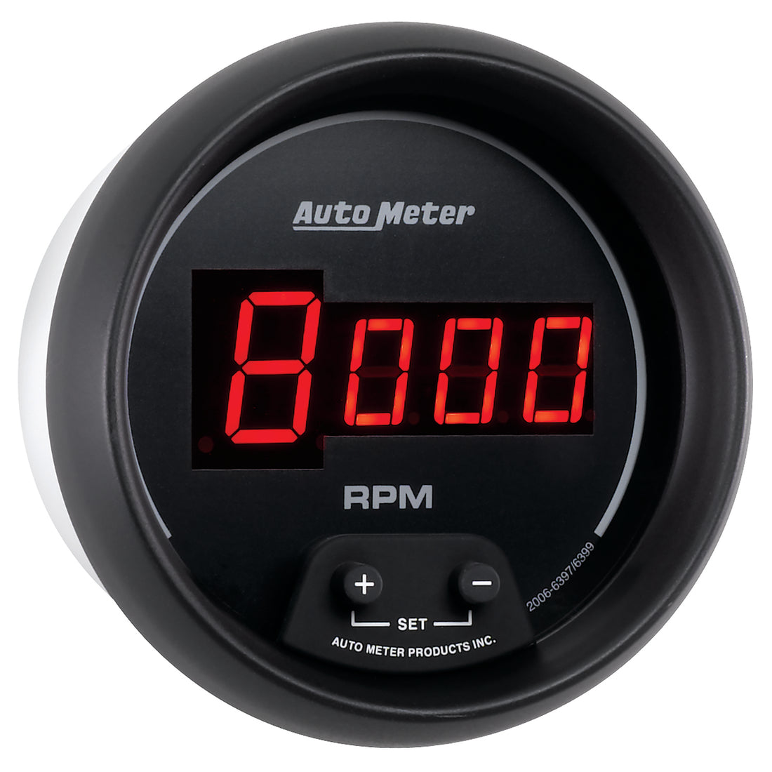 AutoMeter 6397 - GAUGE, TACH, 3 3/8", 10K RPM, IN-DASH, DIGITAL, BLACK DIAL W/ RED LED 2