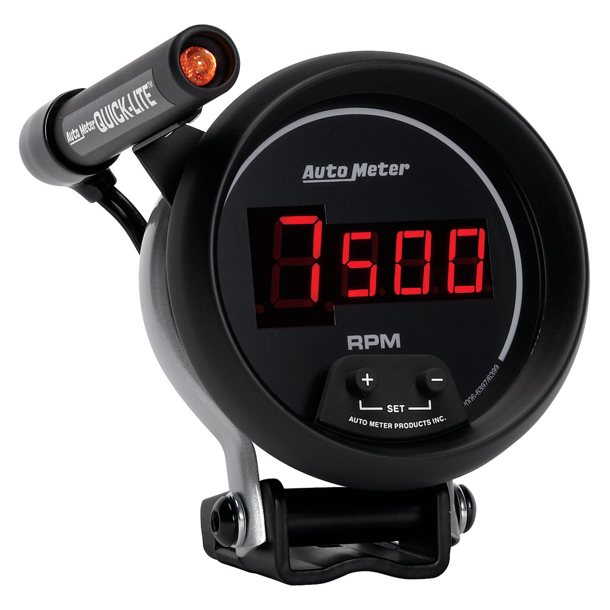 AutoMeter 6399 - GAUGE, TACH, 3 3/4", 10K RPM, PEDESTAL W/ QUICK-LITE,  DIGITAL, BLK W/ RED LED 5