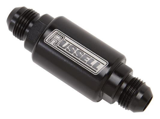 3" Length  6AN Male Inlet/Outlet Fuel Filters With Black Finish