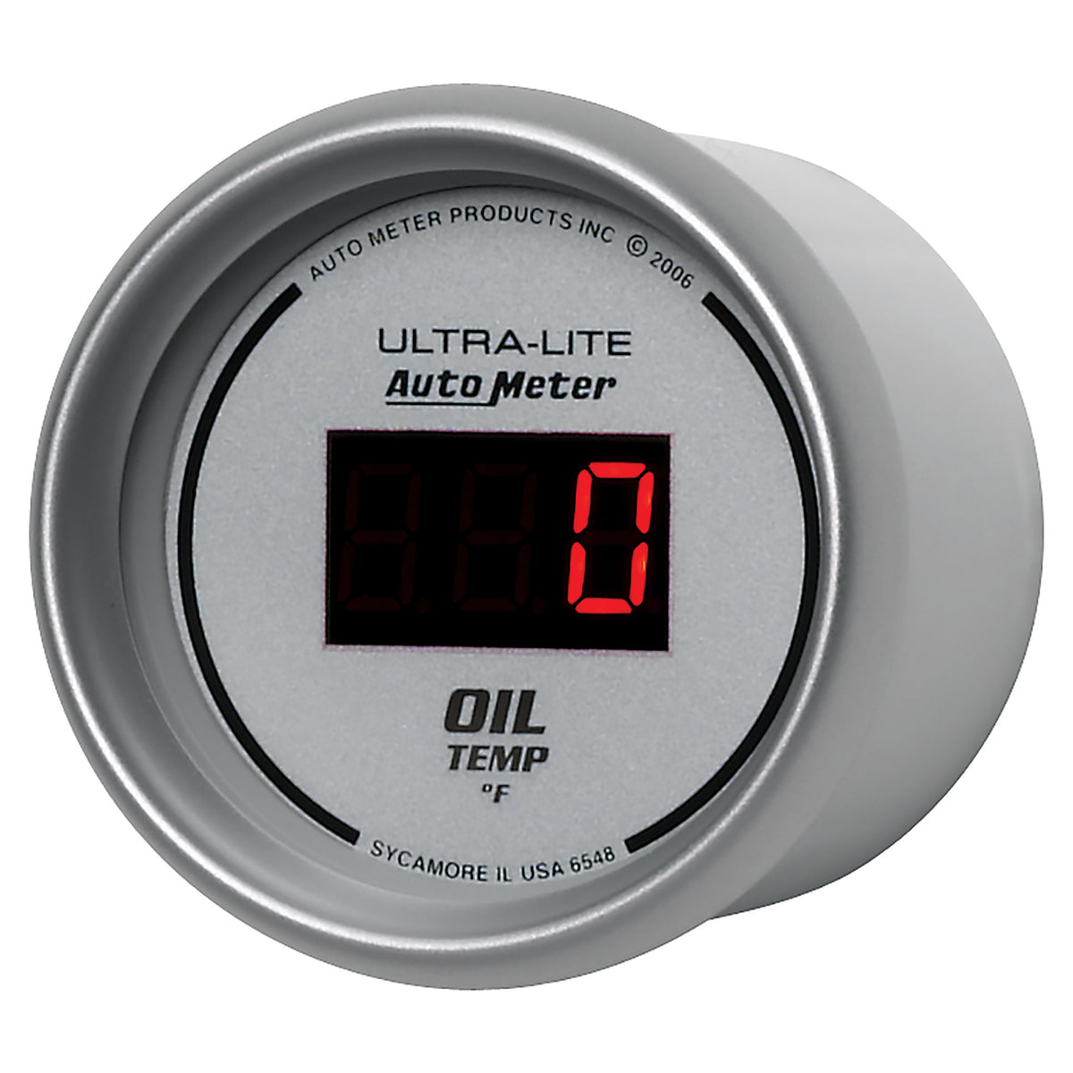 AutoMeter 6548 - GAUGE, OIL TEMP, 2 1/16", 340?F, DIGITAL, SILVER DIAL W/ RED LED 4