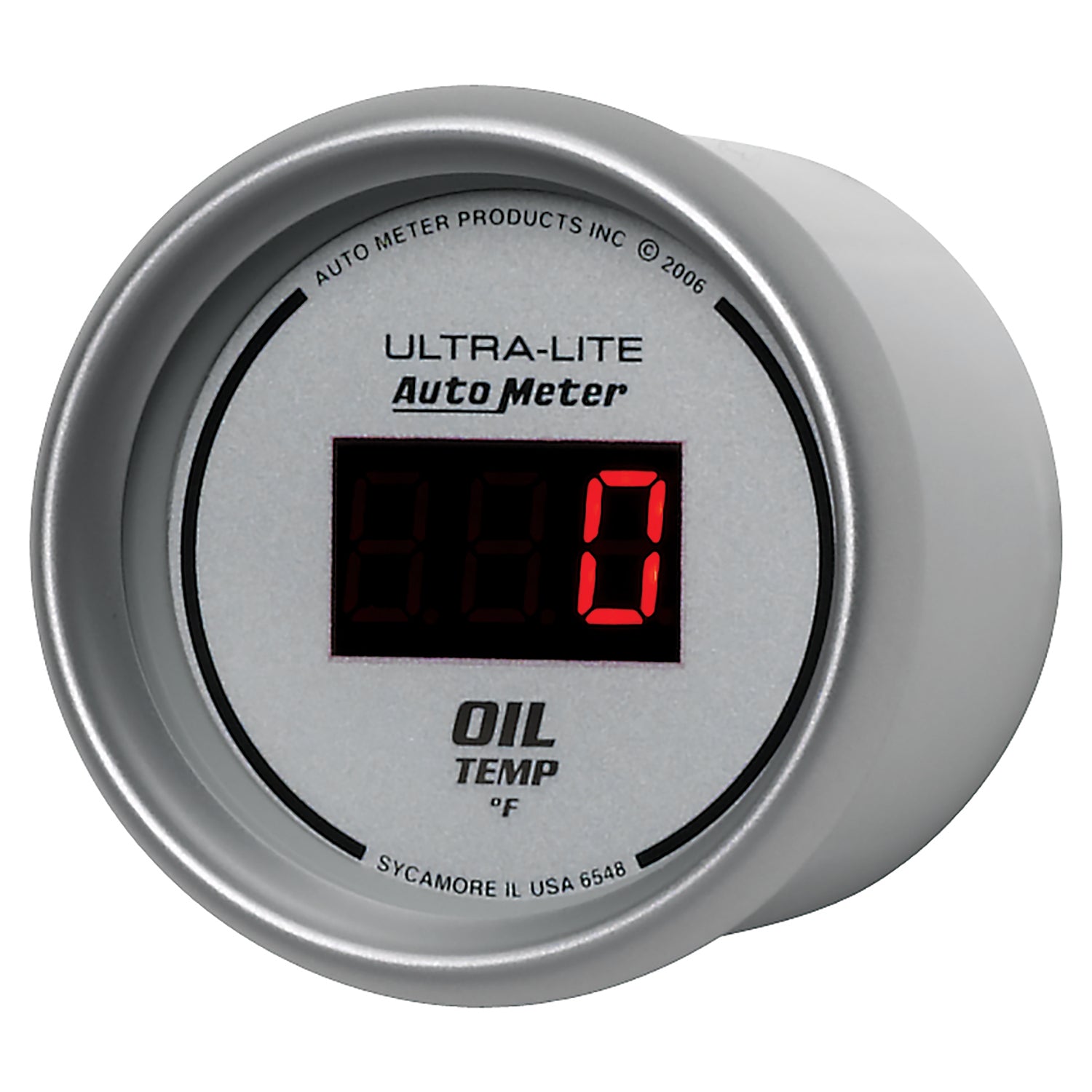 AutoMeter 6548 - GAUGE, OIL TEMP, 2 1/16", 340?F, DIGITAL, SILVER DIAL W/ RED LED 4