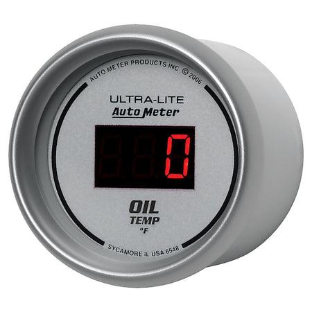 AutoMeter 6548 - GAUGE, OIL TEMP, 2 1/16", 340?F, DIGITAL, SILVER DIAL W/ RED LED 4