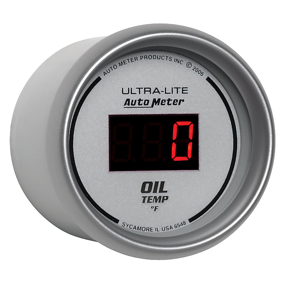 AutoMeter 6548 - GAUGE, OIL TEMP, 2 1/16", 340?F, DIGITAL, SILVER DIAL W/ RED LED 5