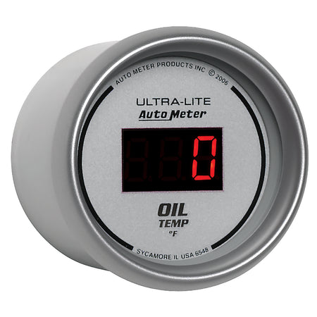 AutoMeter 6548 - GAUGE, OIL TEMP, 2 1/16", 340?F, DIGITAL, SILVER DIAL W/ RED LED 5