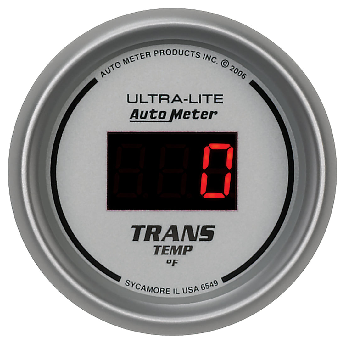 AutoMeter 6549 - GAUGE, TRANS TEMP, 2 1/16", 340?F, DIGITAL, SILVER DIAL W/ RED LED 5