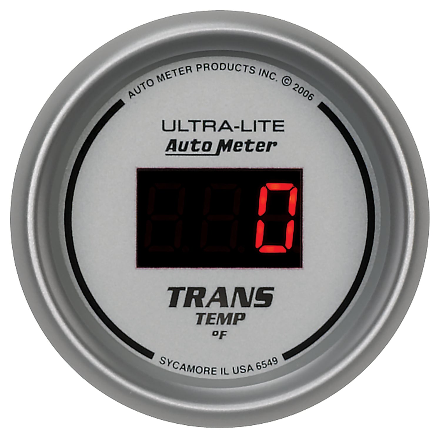 AutoMeter 6549 - GAUGE, TRANS TEMP, 2 1/16", 340?F, DIGITAL, SILVER DIAL W/ RED LED 5