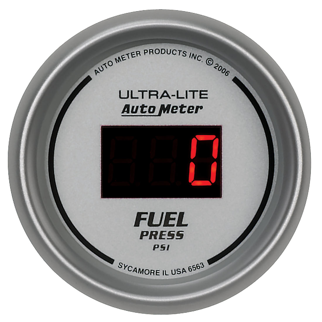 AutoMeter 6563 - GAUGE, FUEL PRESSURE, 2 1/16", 100PSI, DIGITAL, SILVER DIAL W/ RED LED 3