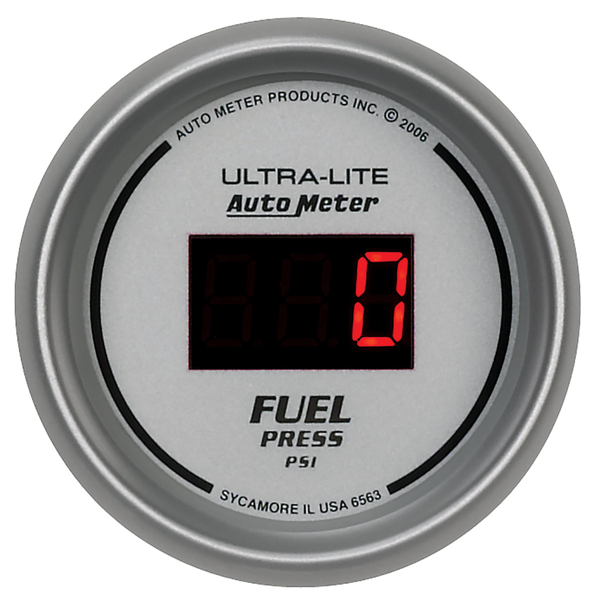 AutoMeter 6563 - GAUGE, FUEL PRESSURE, 2 1/16", 100PSI, DIGITAL, SILVER DIAL W/ RED LED 3