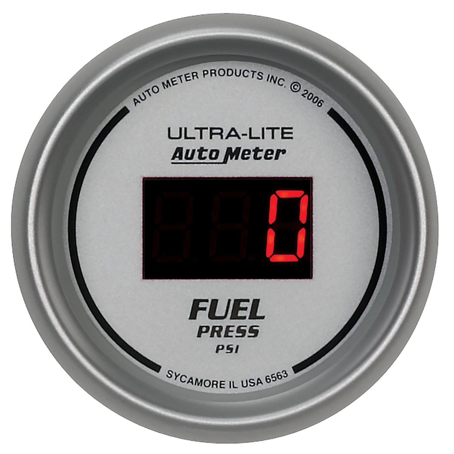 AutoMeter 6563 - GAUGE, FUEL PRESSURE, 2 1/16", 100PSI, DIGITAL, SILVER DIAL W/ RED LED 3