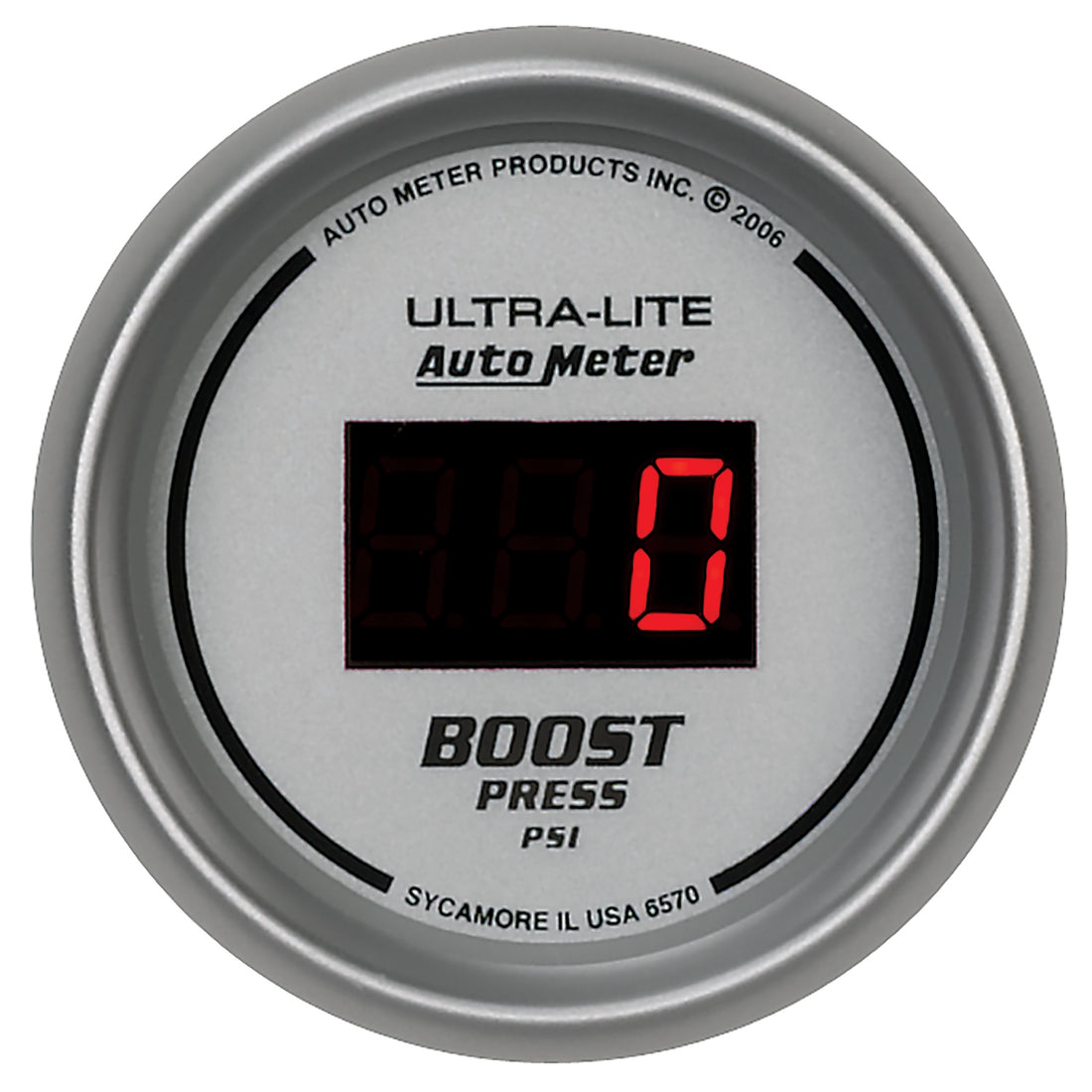 AutoMeter 6570 - GAUGE, BOOST, 2 1/16", 60PSI, DIGITAL, SILVER DIAL W/ RED LED 3