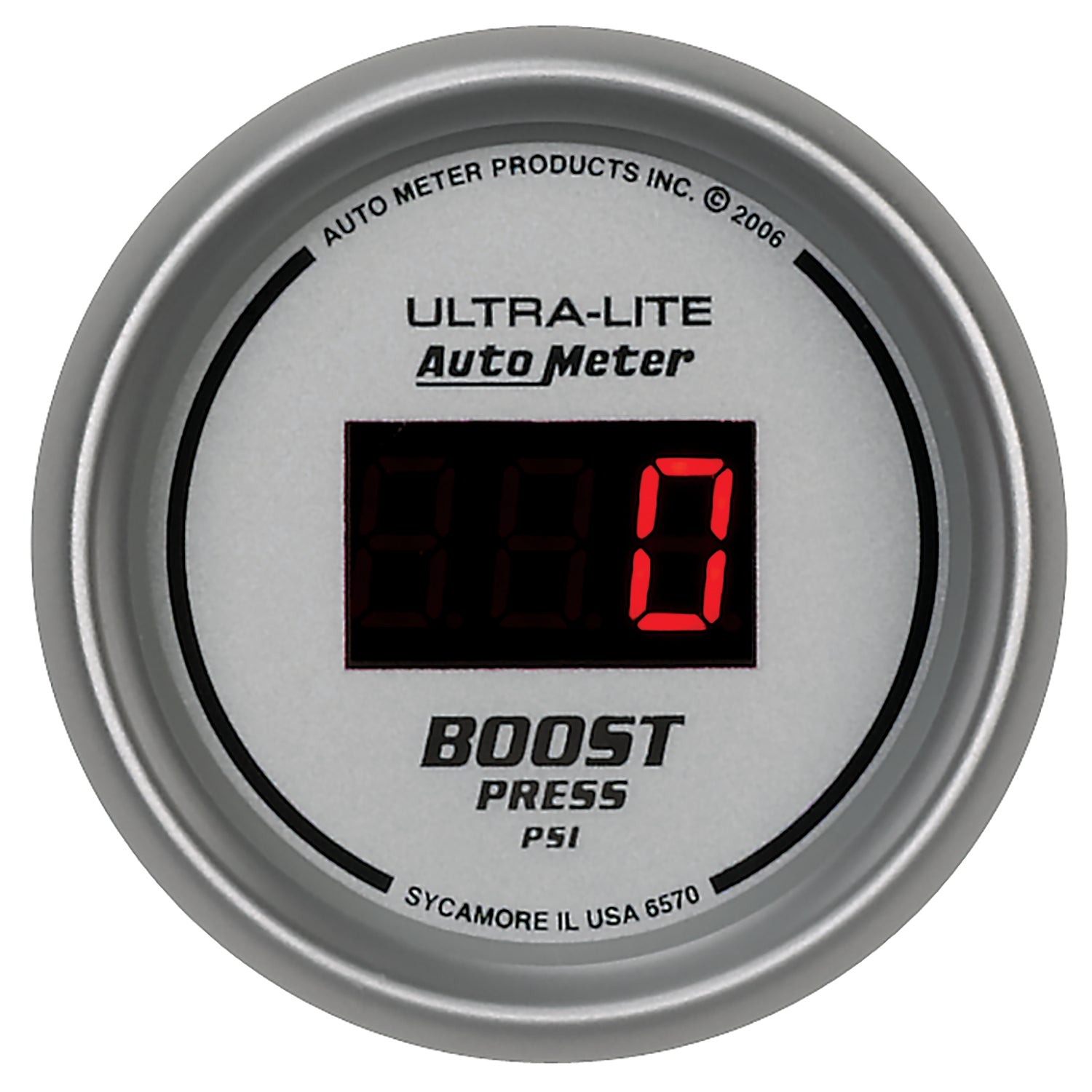 AutoMeter 6570 - GAUGE, BOOST, 2 1/16", 60PSI, DIGITAL, SILVER DIAL W/ RED LED 3