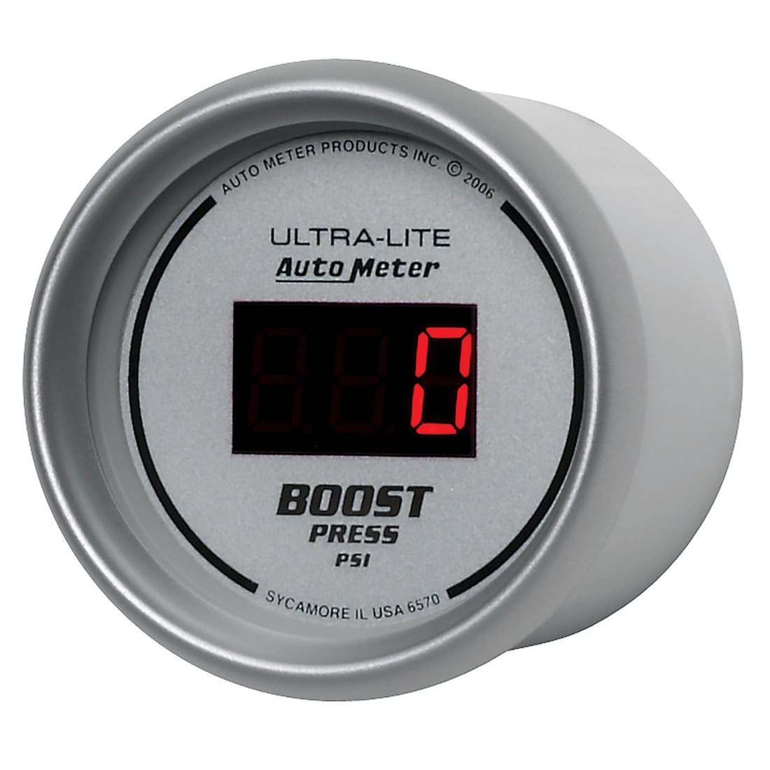 AutoMeter 6570 - GAUGE, BOOST, 2 1/16", 60PSI, DIGITAL, SILVER DIAL W/ RED LED 4