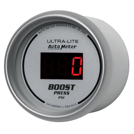AutoMeter 6570 - GAUGE, BOOST, 2 1/16", 60PSI, DIGITAL, SILVER DIAL W/ RED LED 4