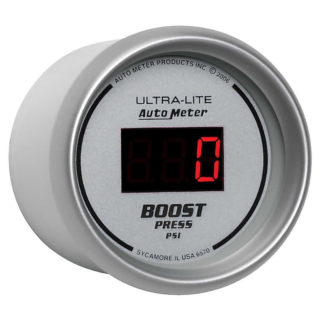 AutoMeter 6570 - GAUGE, BOOST, 2 1/16", 60PSI, DIGITAL, SILVER DIAL W/ RED LED 5