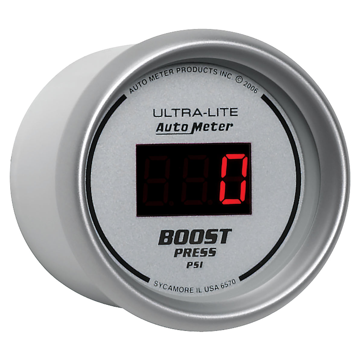 AutoMeter 6570 - GAUGE, BOOST, 2 1/16", 60PSI, DIGITAL, SILVER DIAL W/ RED LED 5