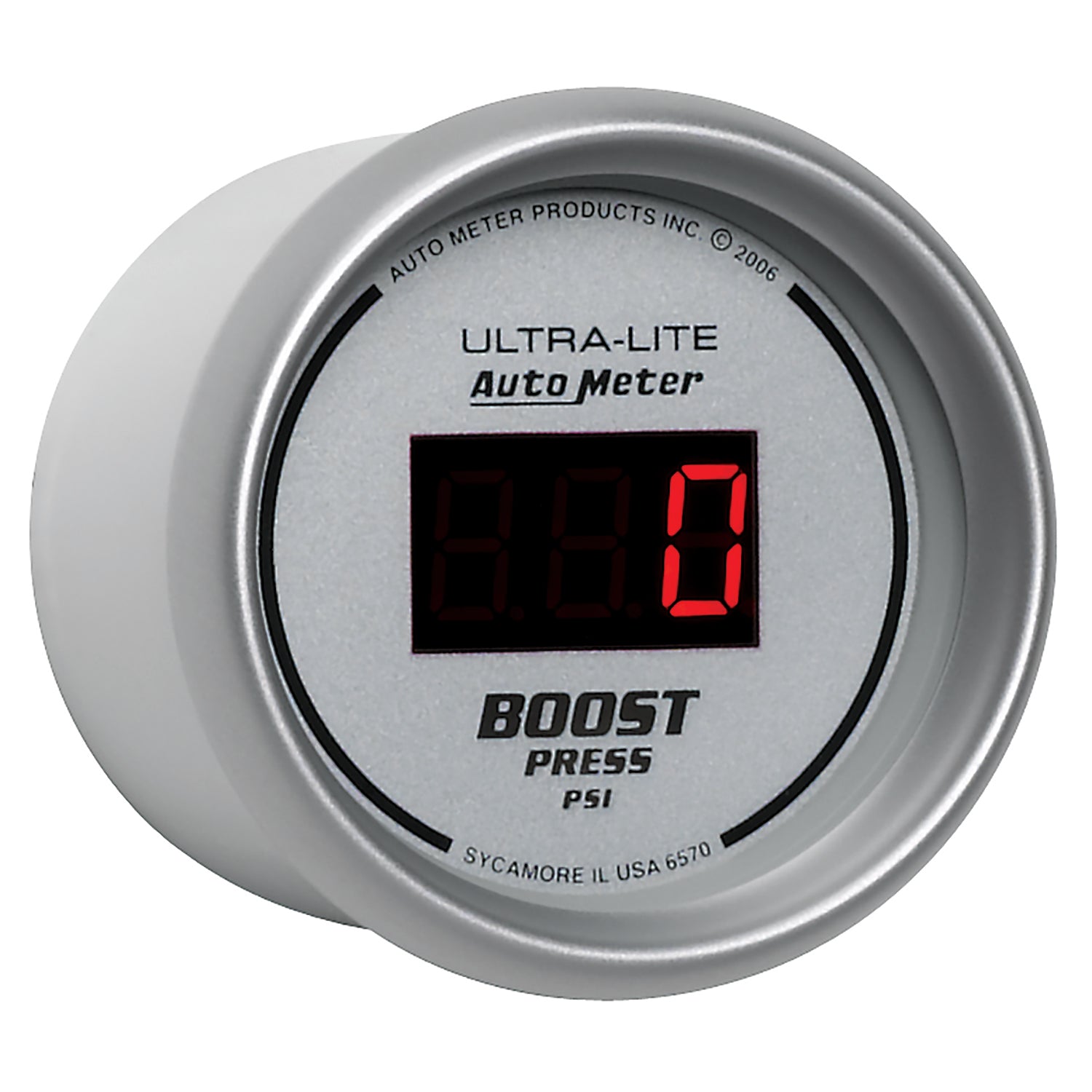 AutoMeter 6570 - GAUGE, BOOST, 2 1/16", 60PSI, DIGITAL, SILVER DIAL W/ RED LED 5