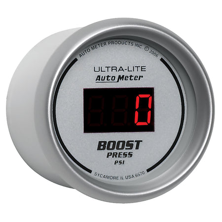 AutoMeter 6570 - GAUGE, BOOST, 2 1/16", 60PSI, DIGITAL, SILVER DIAL W/ RED LED 5