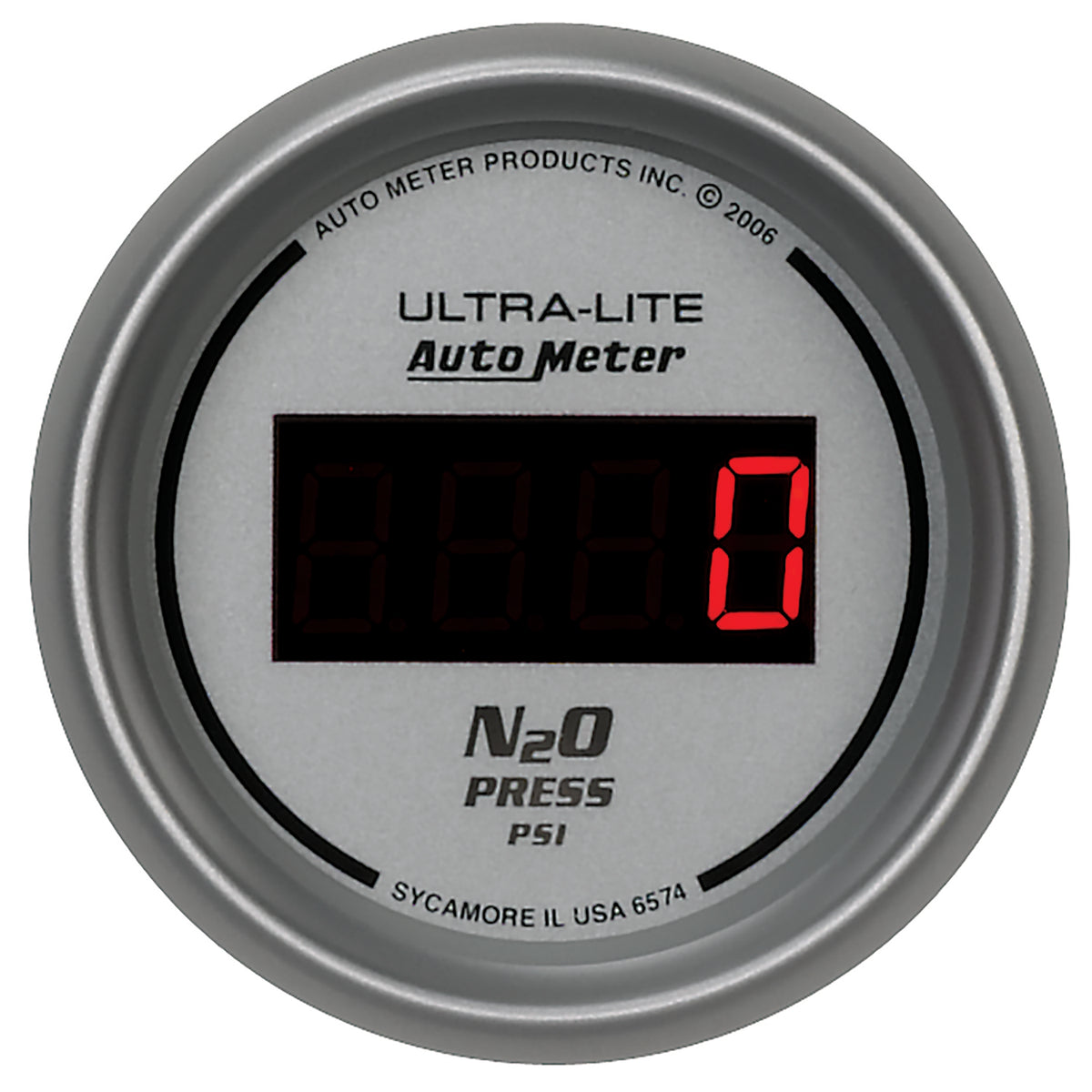 AutoMeter 6574 - GAUGE, NITROUS PRESSURE, 2 1/16", 1600PSI, DIGITAL, SILVER DIAL W/ RED LED 3