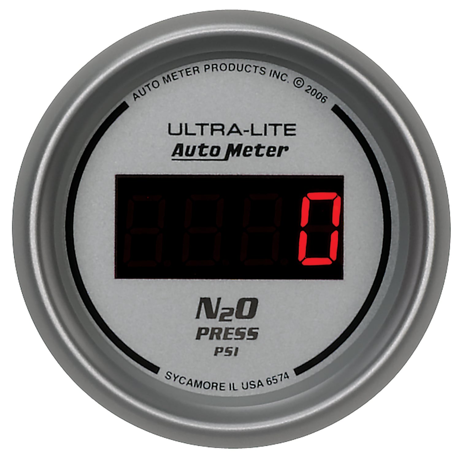 AutoMeter 6574 - GAUGE, NITROUS PRESSURE, 2 1/16", 1600PSI, DIGITAL, SILVER DIAL W/ RED LED 3