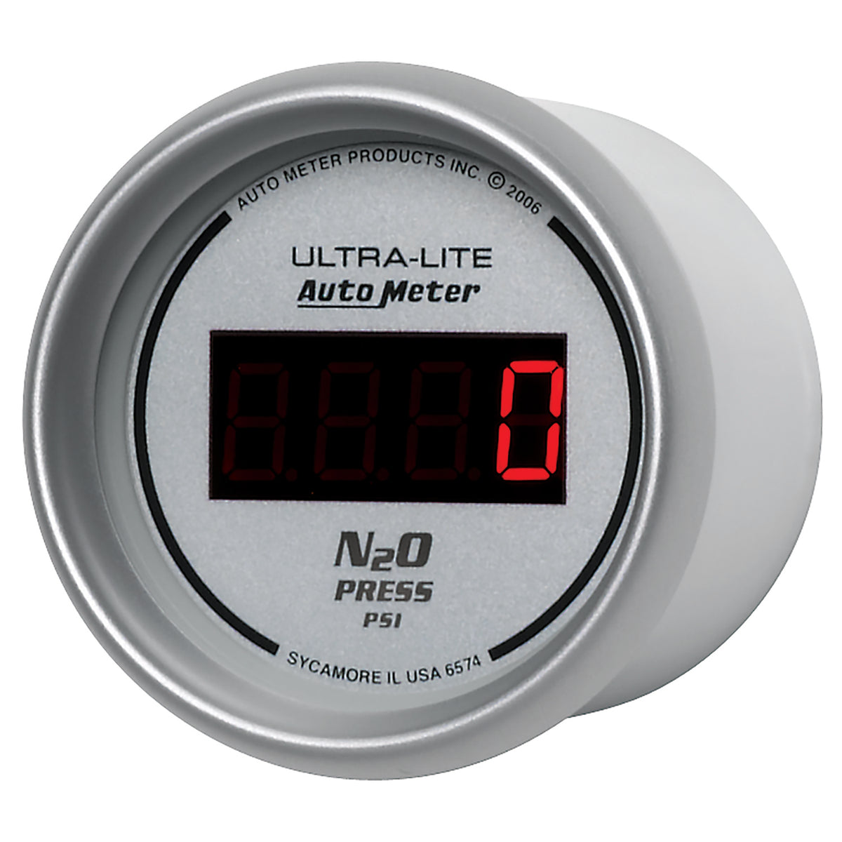 AutoMeter 6574 - GAUGE, NITROUS PRESSURE, 2 1/16", 1600PSI, DIGITAL, SILVER DIAL W/ RED LED 4