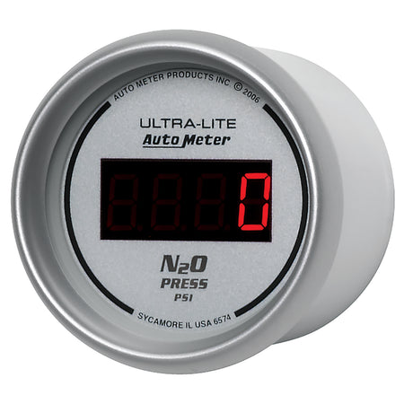 AutoMeter 6574 - GAUGE, NITROUS PRESSURE, 2 1/16", 1600PSI, DIGITAL, SILVER DIAL W/ RED LED 4