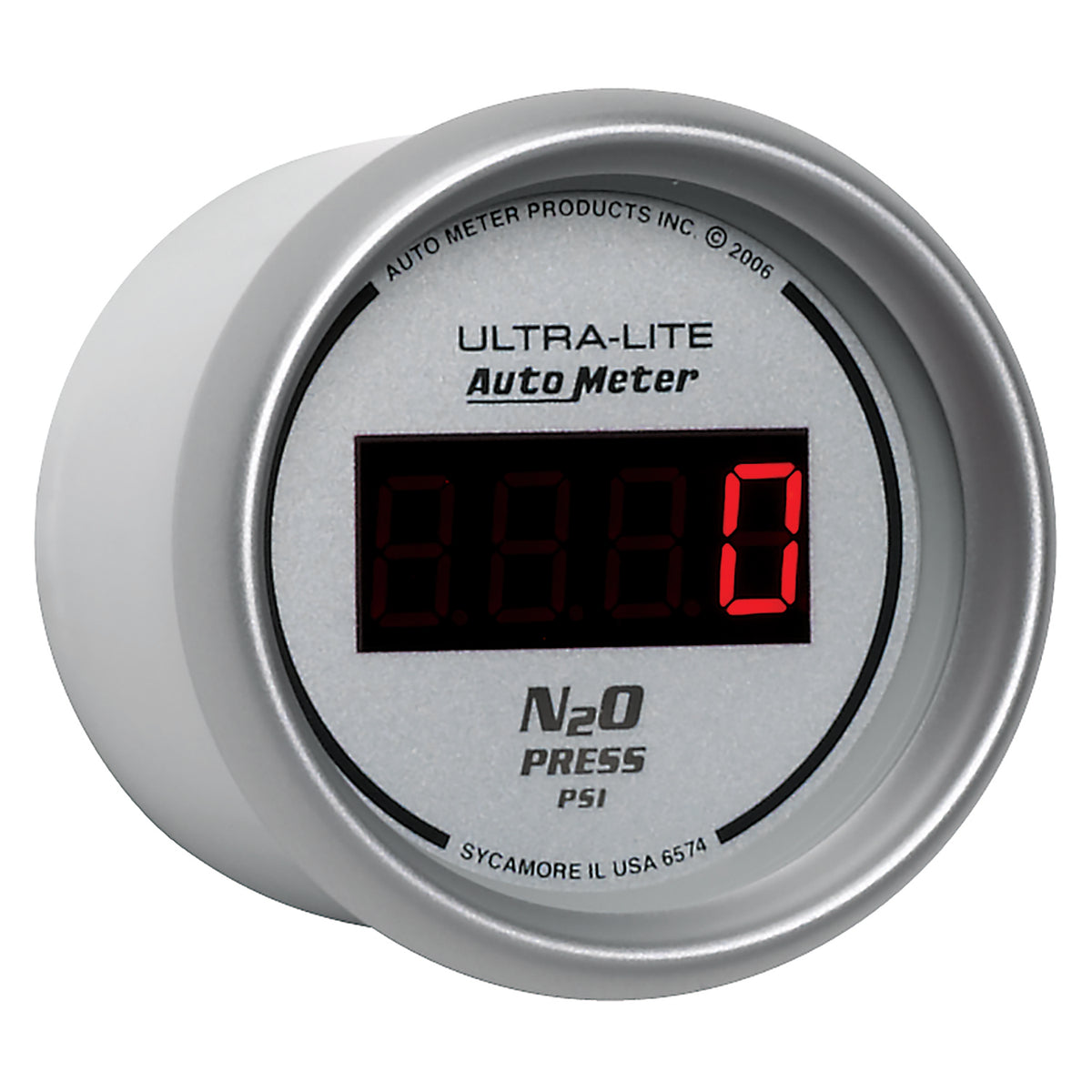 AutoMeter 6574 - GAUGE, NITROUS PRESSURE, 2 1/16", 1600PSI, DIGITAL, SILVER DIAL W/ RED LED 5