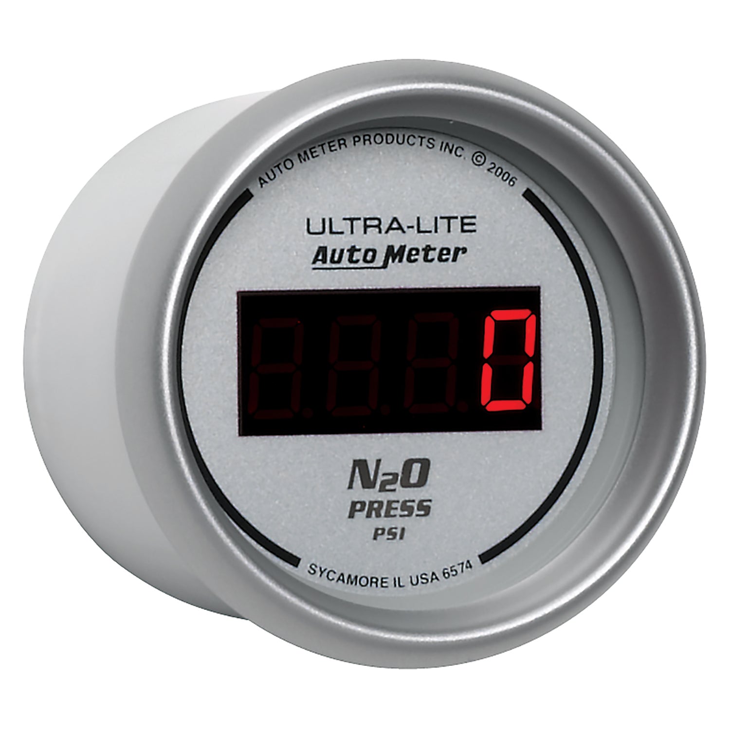 AutoMeter 6574 - GAUGE, NITROUS PRESSURE, 2 1/16", 1600PSI, DIGITAL, SILVER DIAL W/ RED LED 5