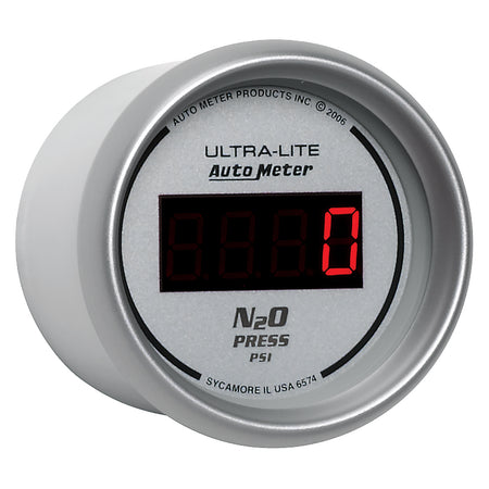 AutoMeter 6574 - GAUGE, NITROUS PRESSURE, 2 1/16", 1600PSI, DIGITAL, SILVER DIAL W/ RED LED 5