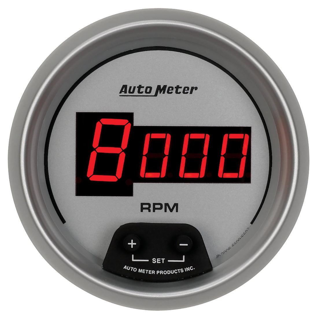 AutoMeter 6597 - GAUGE, TACH, 3 3/8", 10K RPM, IN-DASH, DIGITAL, SILVER DIAL W/ RED LED 5