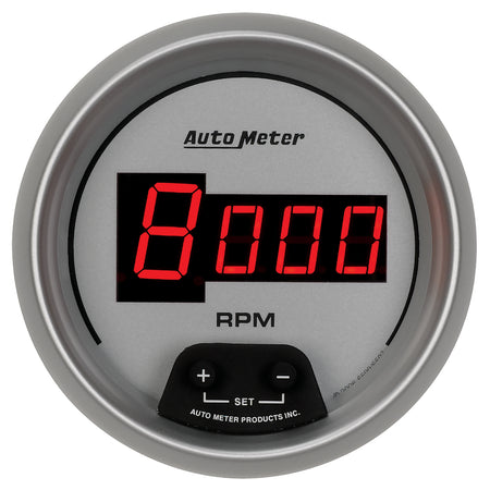 AutoMeter 6597 - GAUGE, TACH, 3 3/8", 10K RPM, IN-DASH, DIGITAL, SILVER DIAL W/ RED LED 5