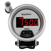 AutoMeter 6599 - GAUGE, TACH, 3 3/4", 10K RPM, PEDESTAL W/ QUICK-LITE,  DIGITAL, SLVR W/ RED LED 3