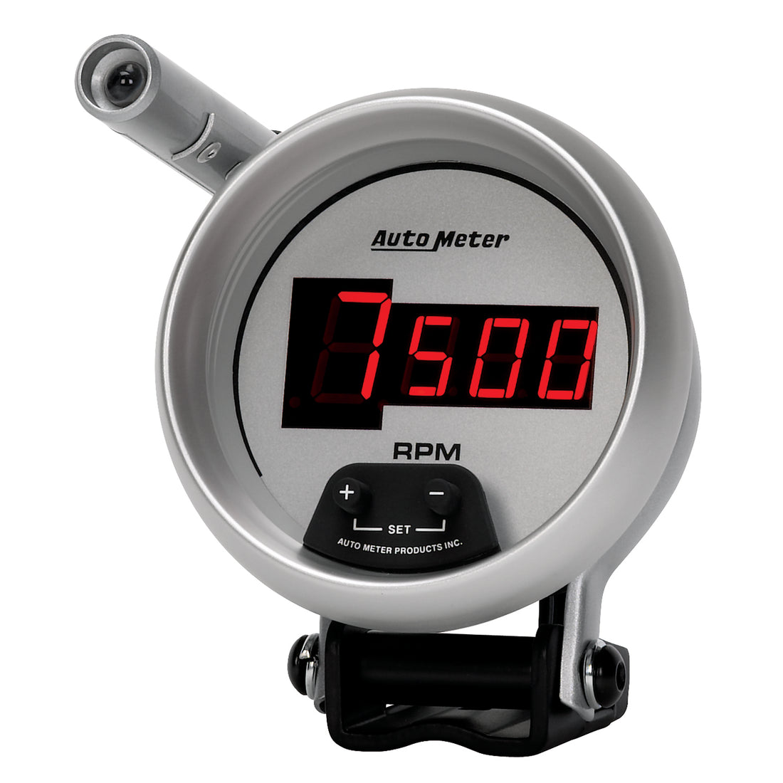 AutoMeter 6599 - GAUGE, TACH, 3 3/4", 10K RPM, PEDESTAL W/ QUICK-LITE,  DIGITAL, SLVR W/ RED LED 4