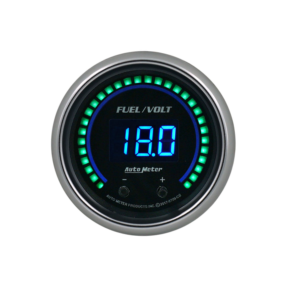 AutoMeter 6709-CB - GAUGE, FUEL/VOLT, 2 1/16" TWO CHANNEL, SELECTABLE, COBALT ELITE DIGITAL 3