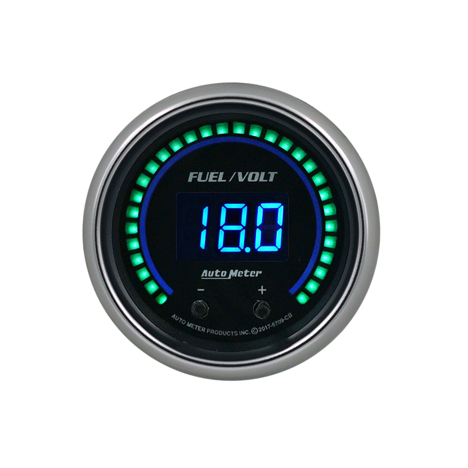 AutoMeter 6709-CB - GAUGE, FUEL/VOLT, 2 1/16" TWO CHANNEL, SELECTABLE, COBALT ELITE DIGITAL 3