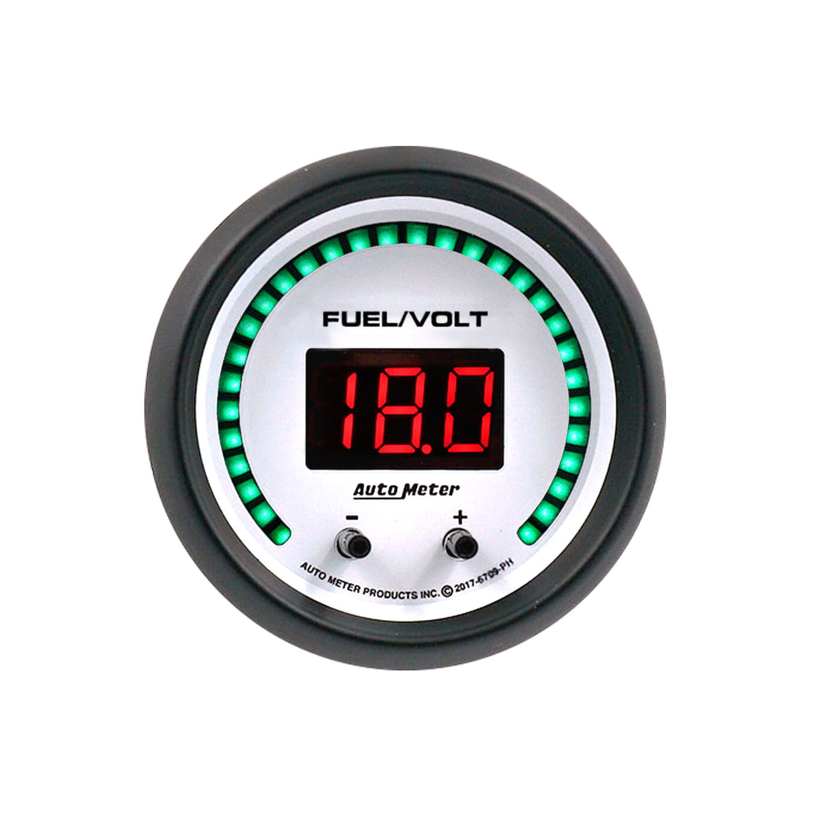 AutoMeter 6709-PH - GAUGE, FUEL/VOLT, 2 1/16" TWO CHANNEL, SELECTABLE, PHANTOM ELITE DIGITAL 3