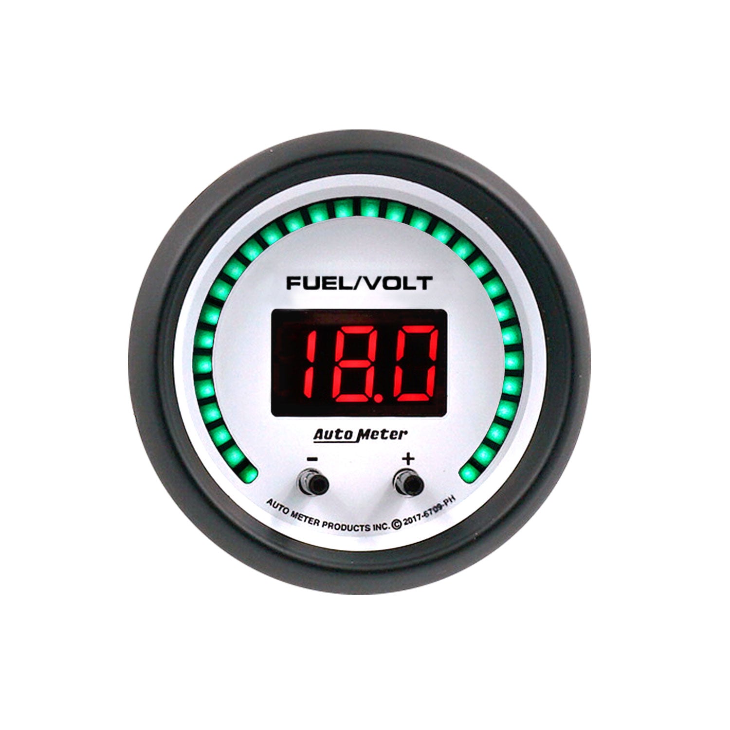 AutoMeter 6709-PH - GAUGE, FUEL/VOLT, 2 1/16" TWO CHANNEL, SELECTABLE, PHANTOM ELITE DIGITAL 3