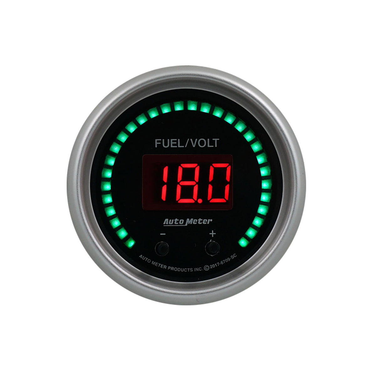 AutoMeter 6709-SC - GAUGE, FUEL/VOLT, 2 1/16" TWO CHANNEL, SELECTABLE, SPORT-COMP ELITE DIGITAL
