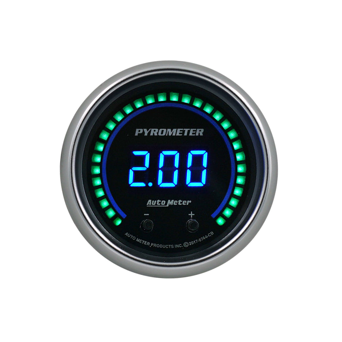 AutoMeter 6744-CB - GAUGE, PYROMETER, 2 1/16", TWO CHANNEL, SELECTABLE, COBALT ELITE DIGITAL 3