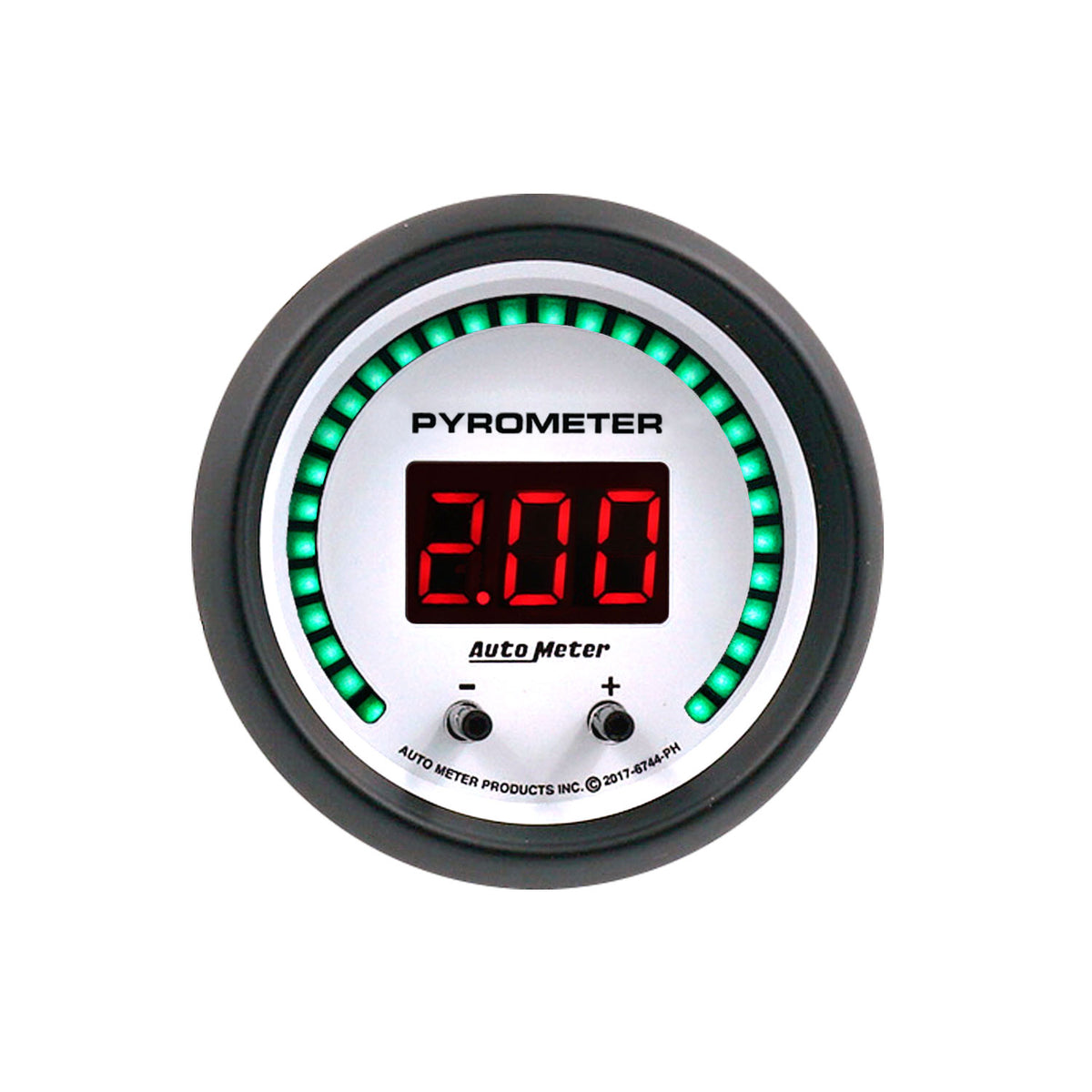 AutoMeter 6744-PH - GAUGE, PYROMETER, 2 1/16", TWO CHANNEL, SELECTABLE, PHANTOM ELITE DIGITAL 3