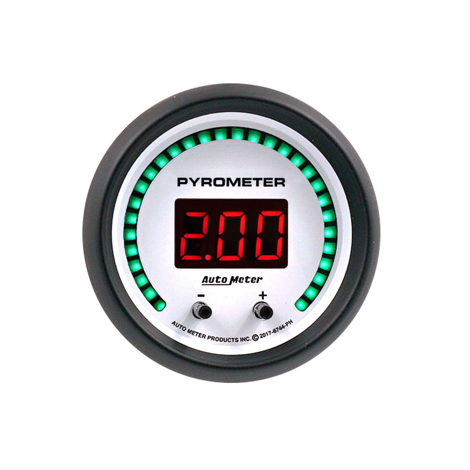 AutoMeter 6744-PH - GAUGE, PYROMETER, 2 1/16", TWO CHANNEL, SELECTABLE, PHANTOM ELITE DIGITAL 3